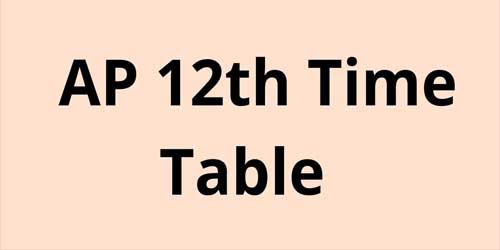 Andhra Pradesh 12th Time Table 2022